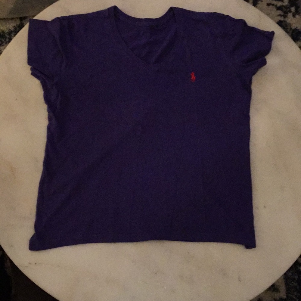 Purple with red polo by Ralph Lauren cap sleeve